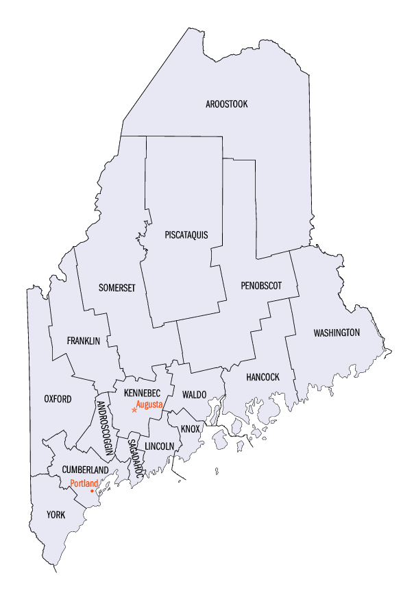 Maine county map